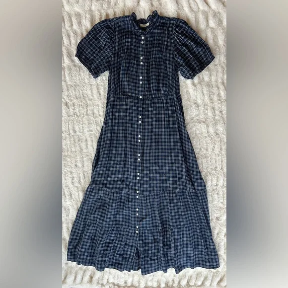 Doen Revi Dress in Bleu Cottage Plaid - Picture 4 of 14